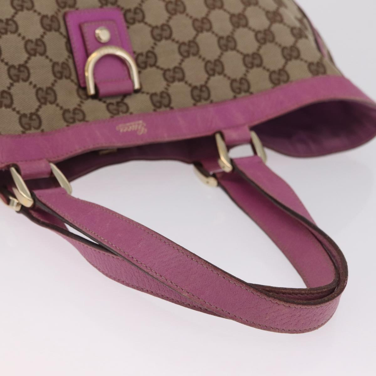 GUCCI GG Canvas Tote Bag Beige Gold 141472 Auth 210056