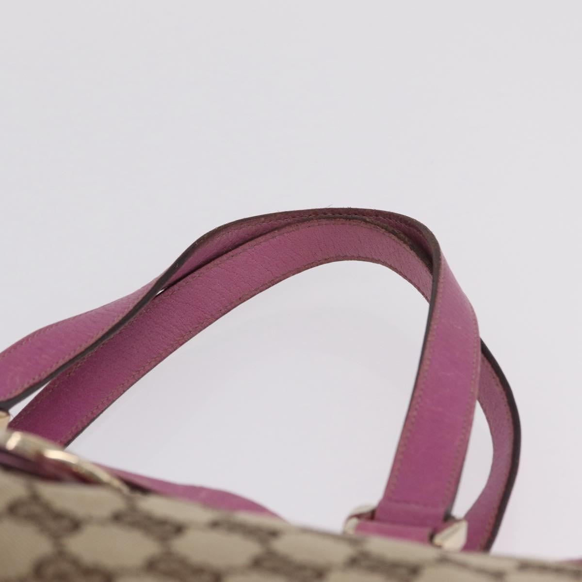 GUCCI GG Canvas Tote Bag Beige Gold 141472 Auth 210056