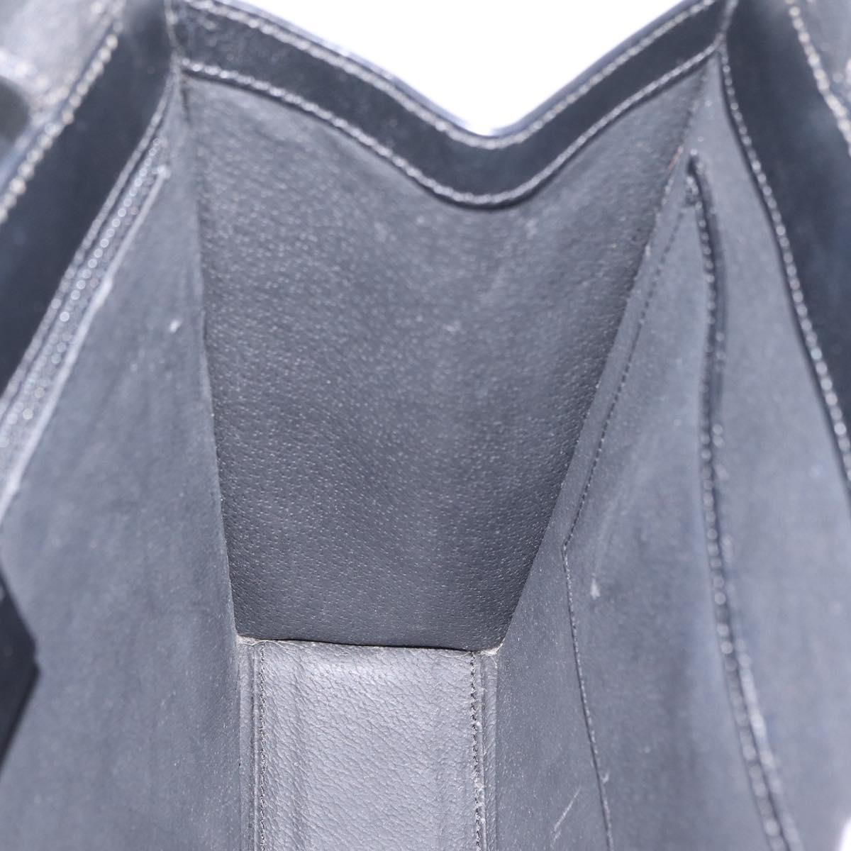CELINE Macadam Canvas Shoulder Bag PVC Leather Black Gold Auth 210057A