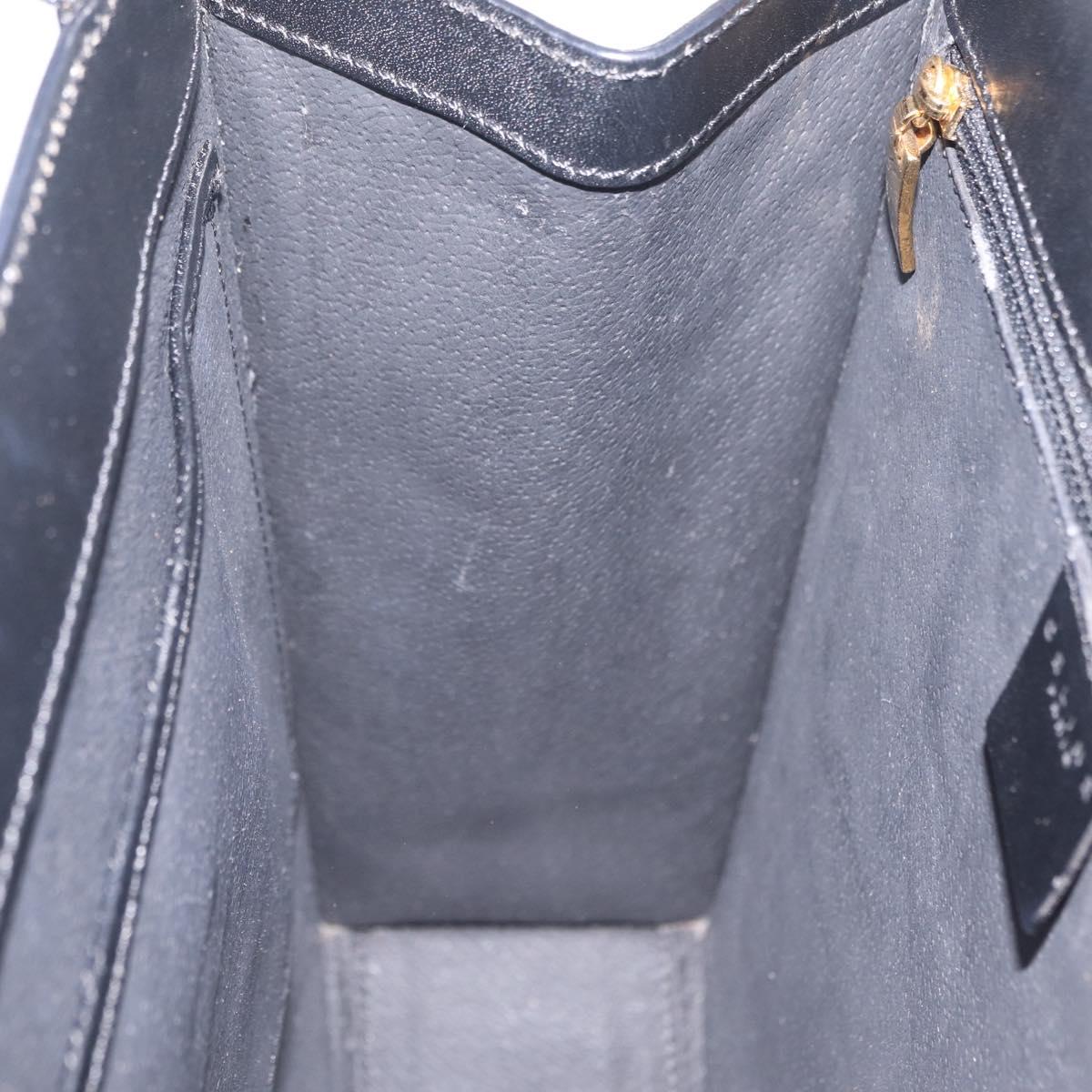 CELINE Macadam Canvas Shoulder Bag PVC Leather Black Gold Auth 210057A