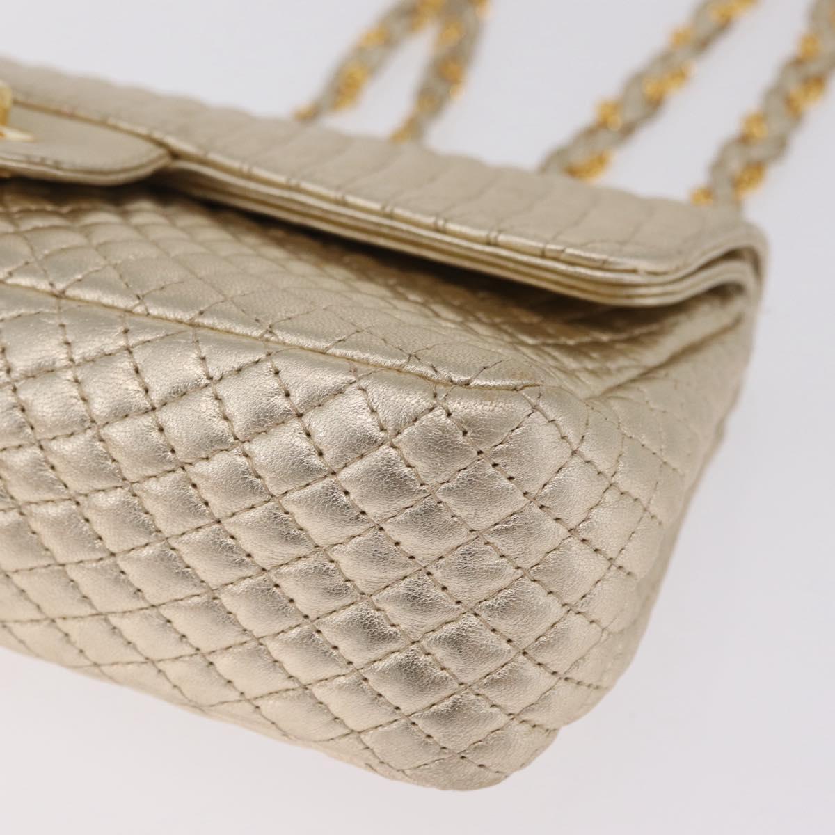 Bally Chain Shoulder Bag Leather Gold Auth 210061A
