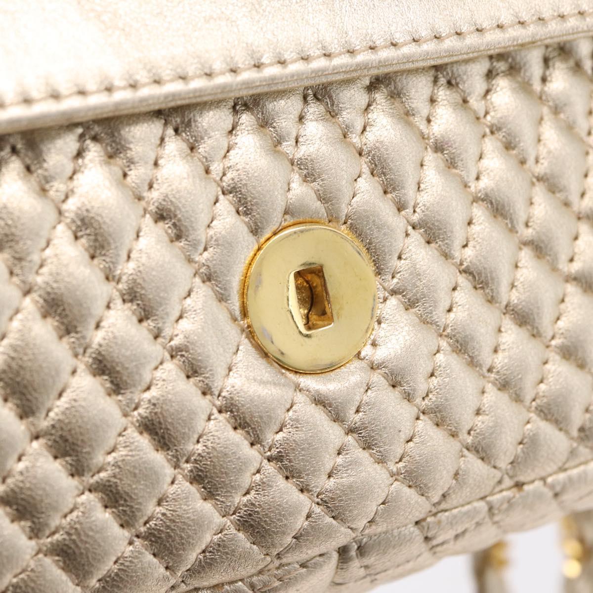 Bally Chain Shoulder Bag Leather Gold Auth 210061A