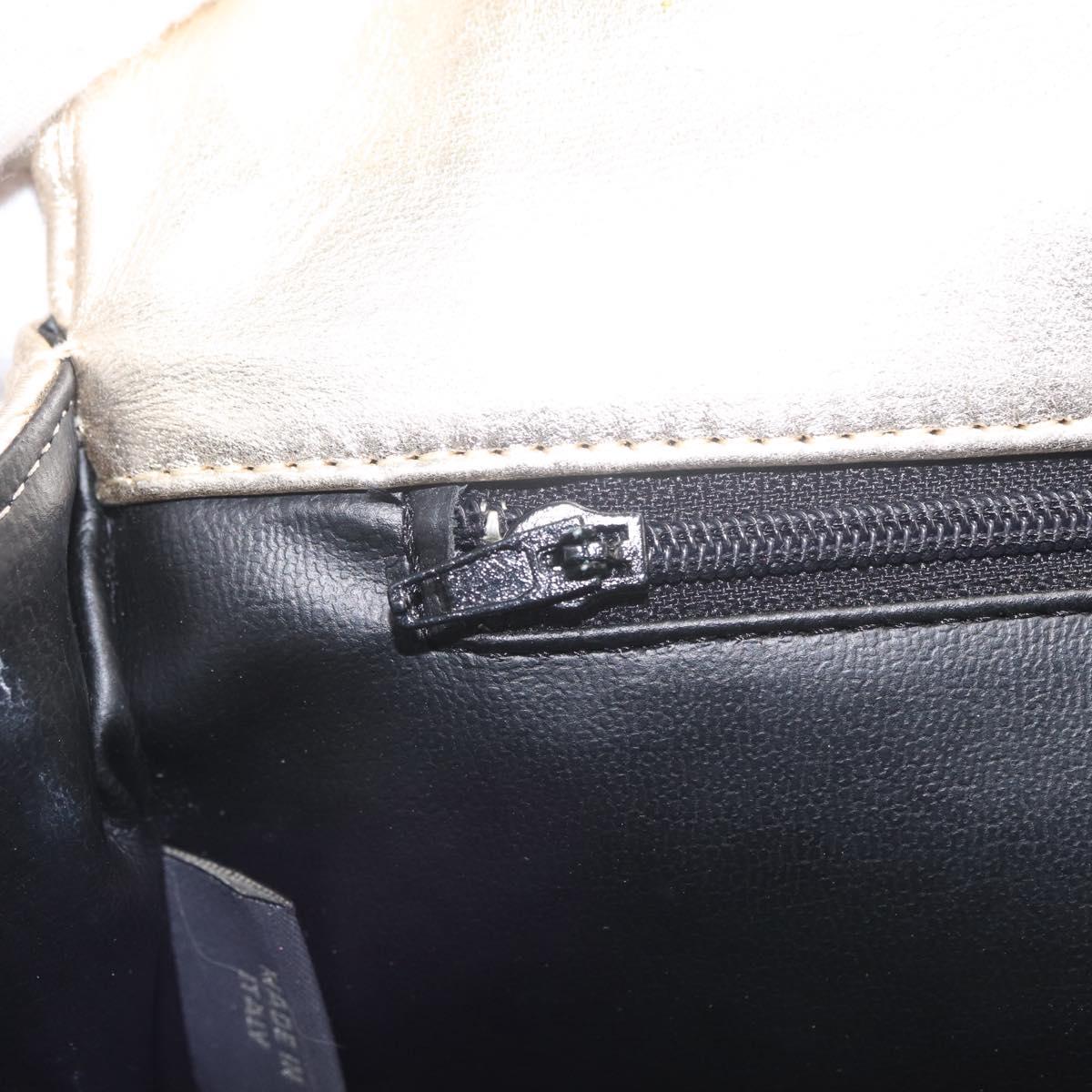 Bally Chain Shoulder Bag Leather Gold Auth 210061A