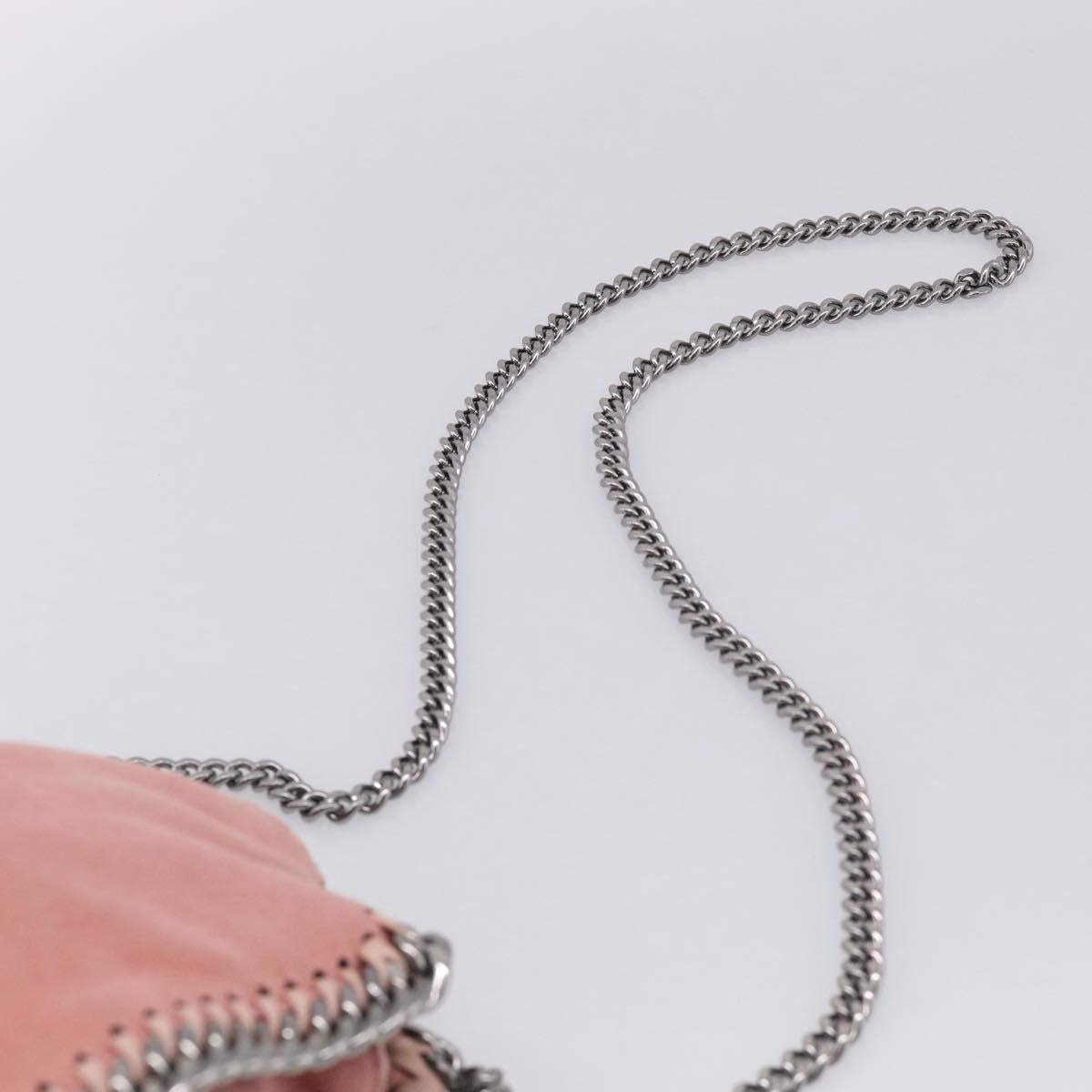Stella McCartney Chain Falabella Bag Polyester Pink Silver 371223 Auth 210065A