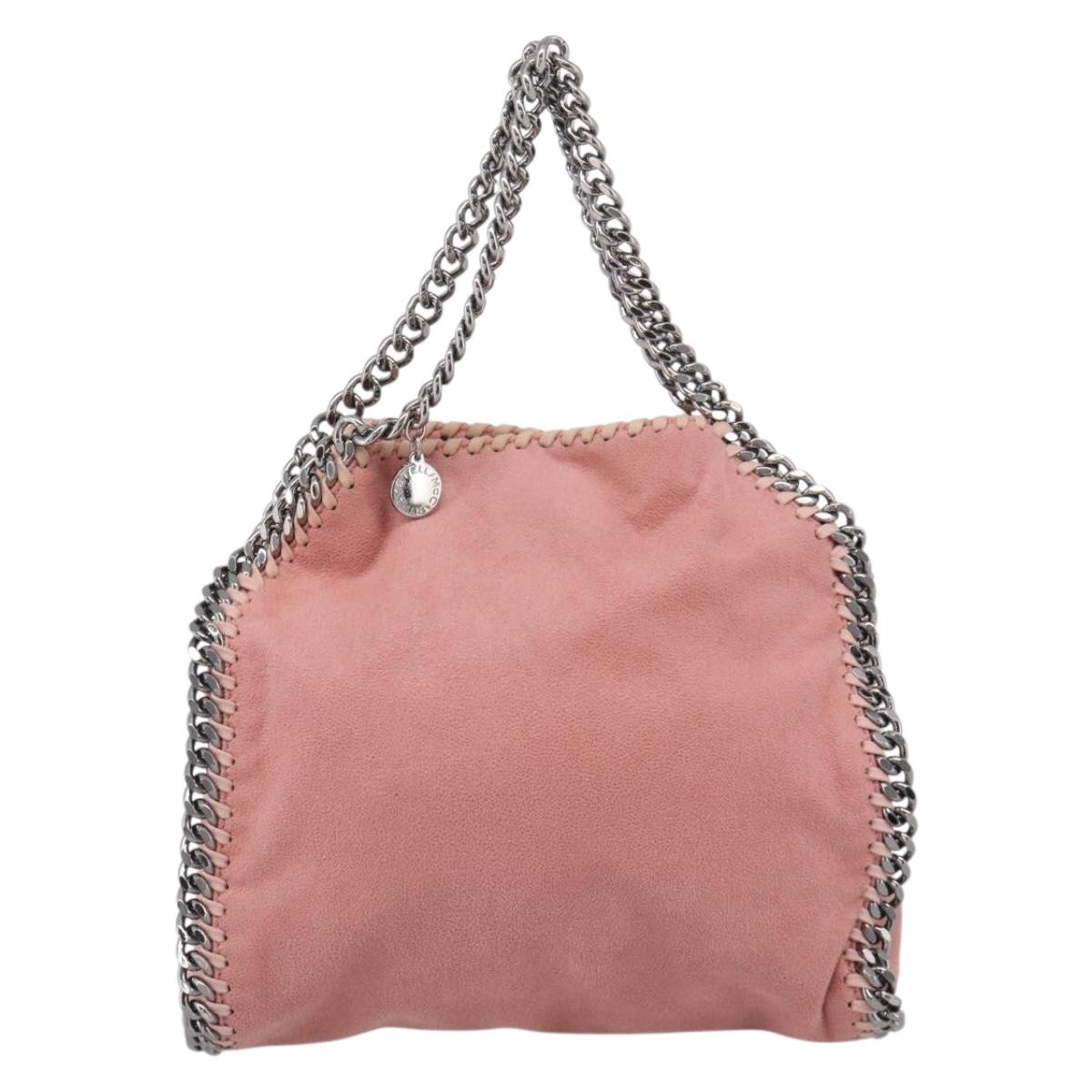 Stella McCartney Chain Falabella Bag Polyester Pink Silver 371223 Auth 210065A
