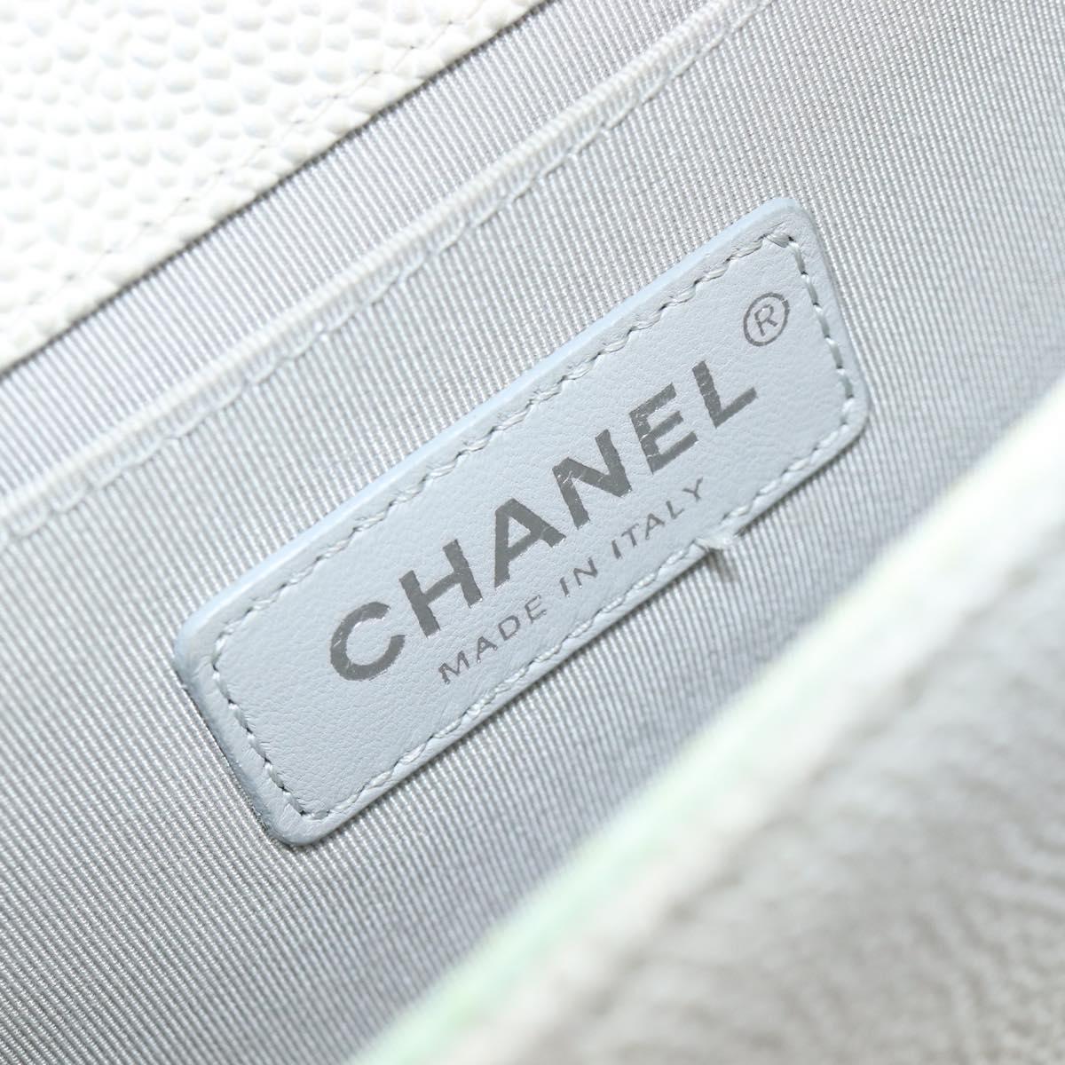 CHANEL Chain Matelasse Boy Chanel Bag Caviar Skin Multicolor CC Auth 210066SAM