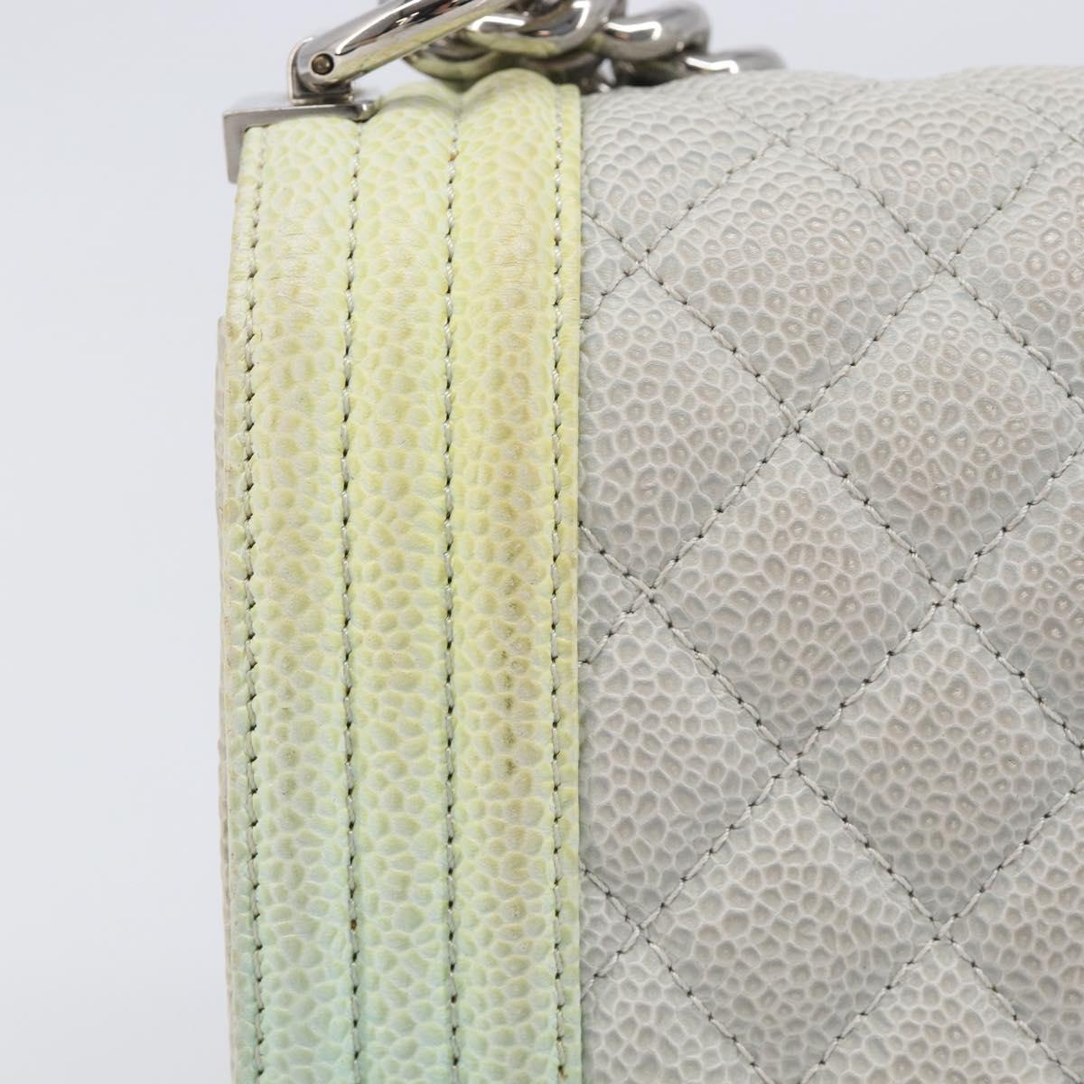 CHANEL Chain Matelasse Boy Chanel Bag Caviar Skin Multicolor CC Auth 210066SAM