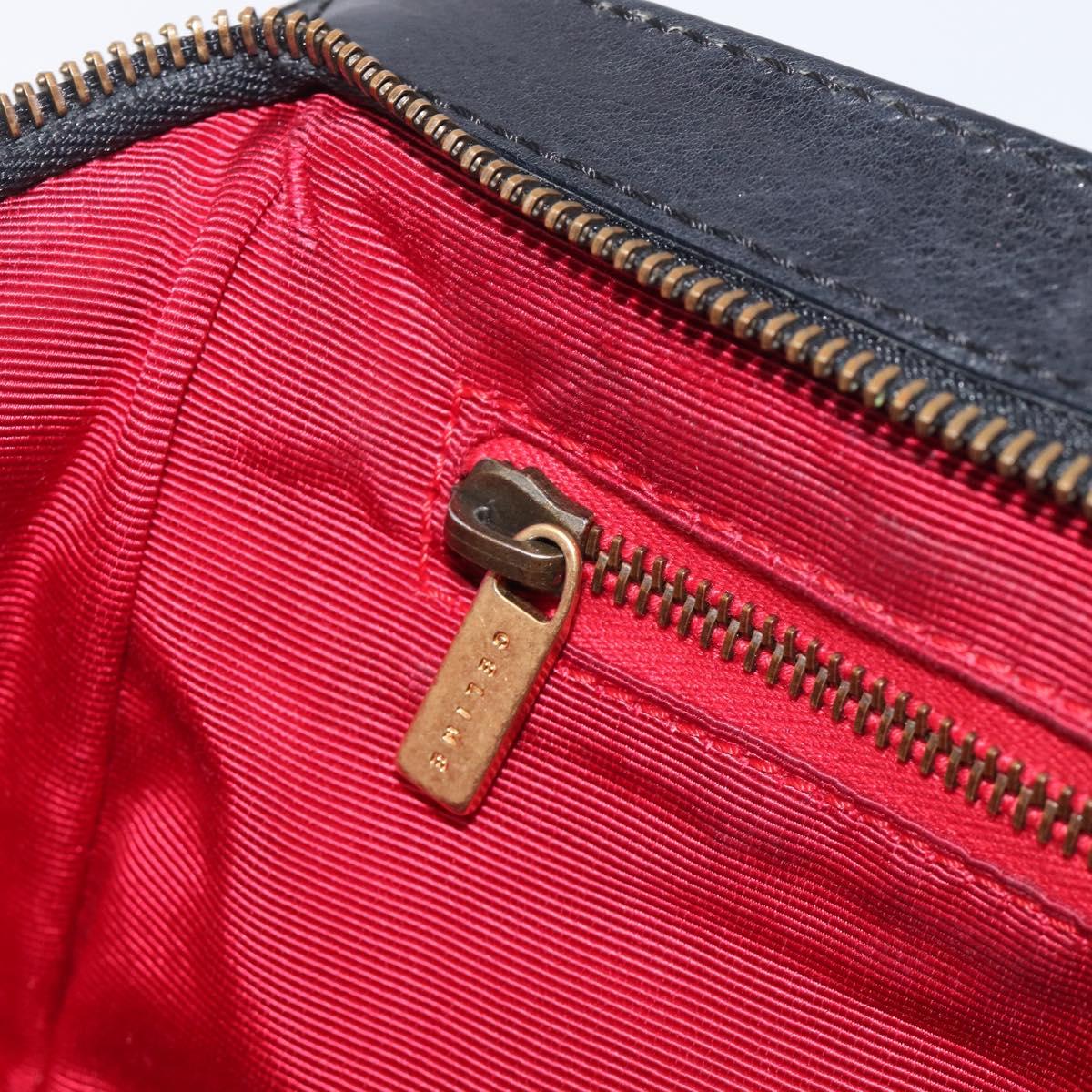 CELINE Hand Bag Canvas Leather Multicolor Gold Auth 210073