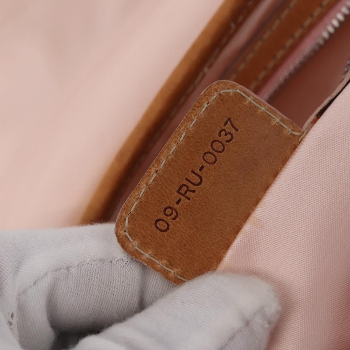 Christian Dior Trotter Canvas Romantic Chain Bag PVC Beige Silver Auth 210075A