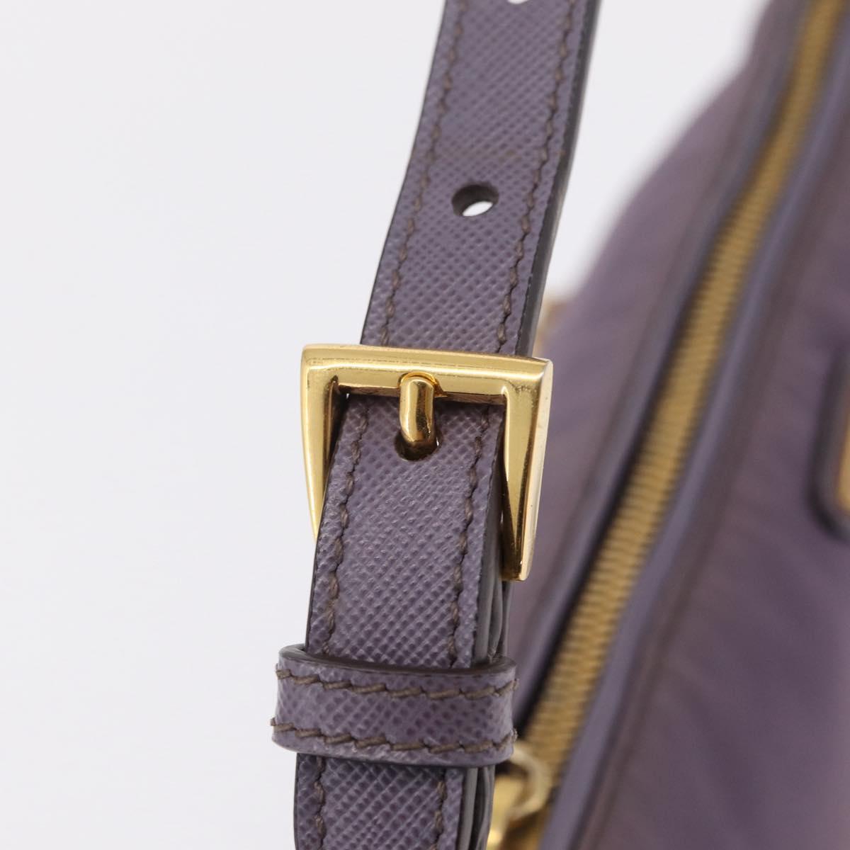 PRADA Hand Bag Nylon Purple Gold Auth 210080A