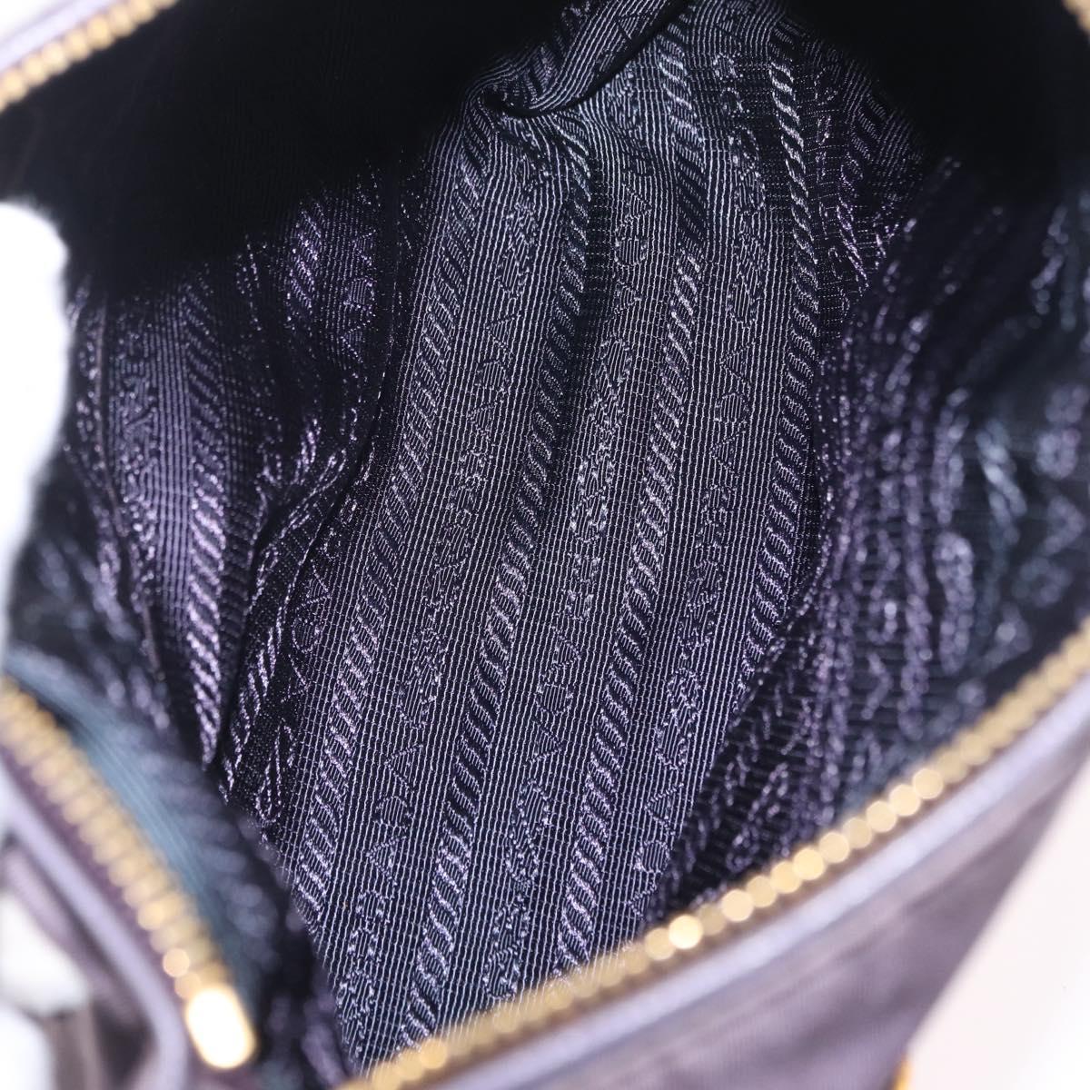PRADA Hand Bag Nylon Purple Gold Auth 210080A