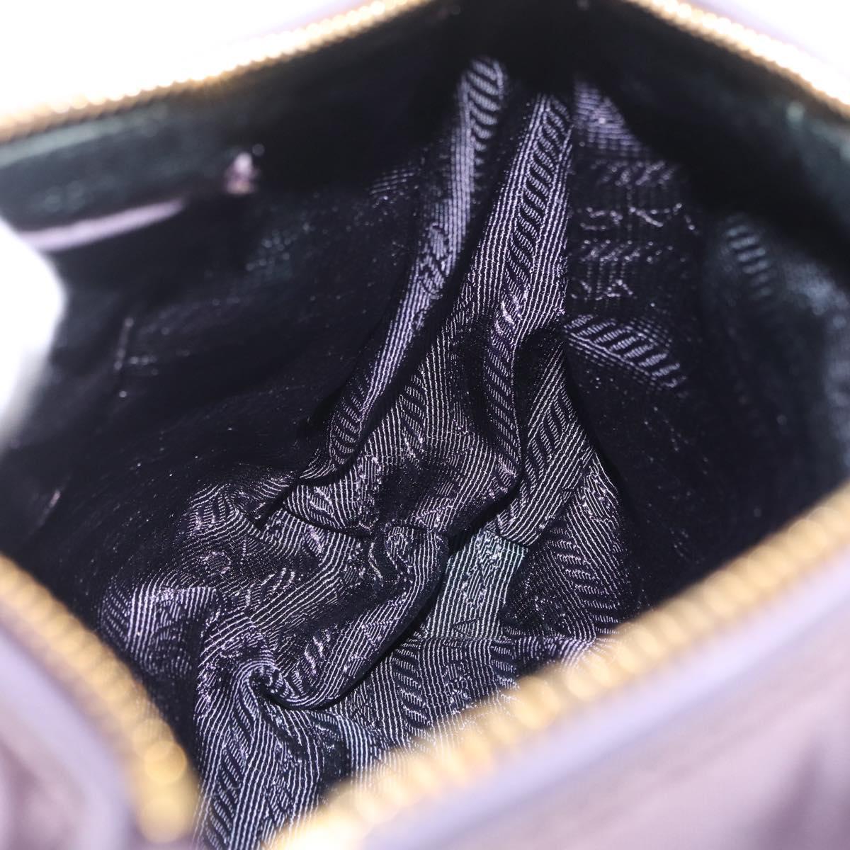 PRADA Hand Bag Nylon Purple Gold Auth 210080A