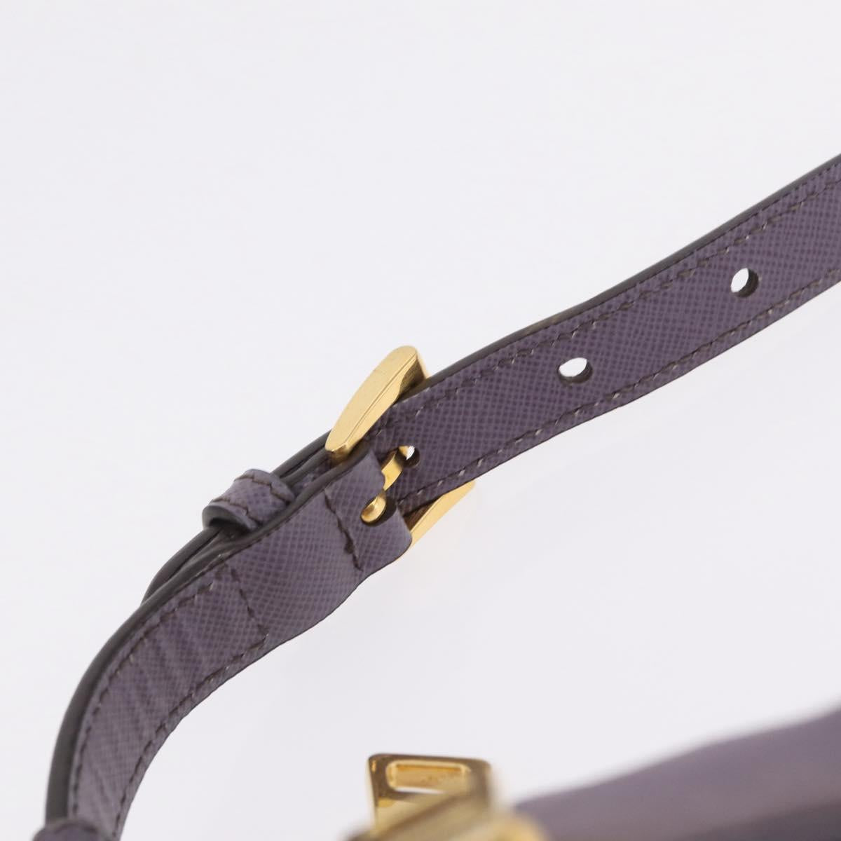 PRADA Hand Bag Nylon Purple Gold Auth 210080A