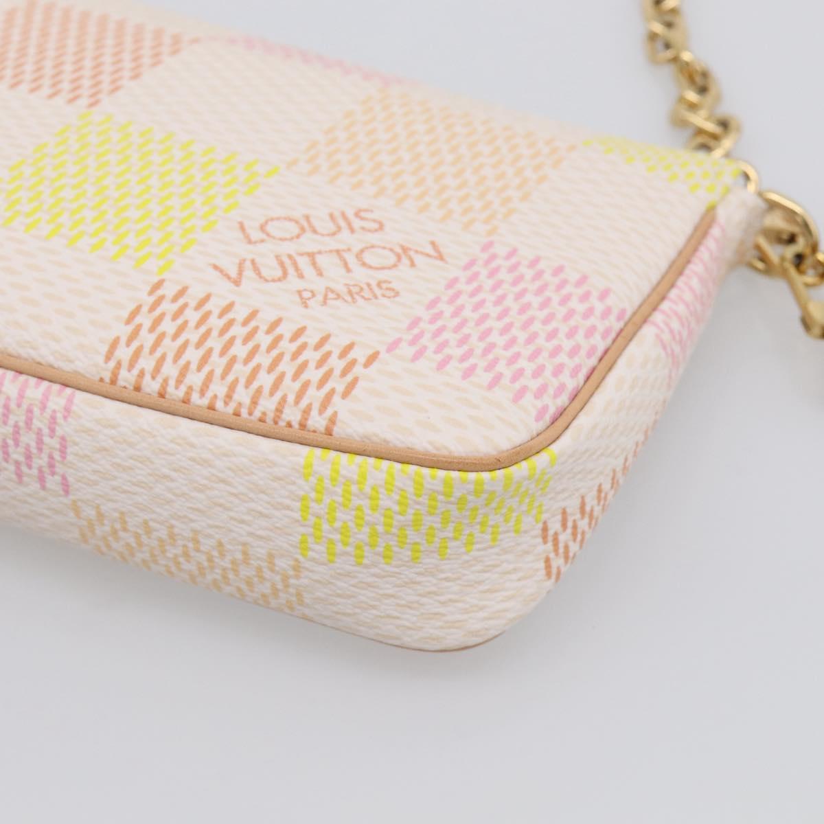LOUIS VUITTON Damier Licious Pochette Pouch Peach N40642 LV Auth 210081SM