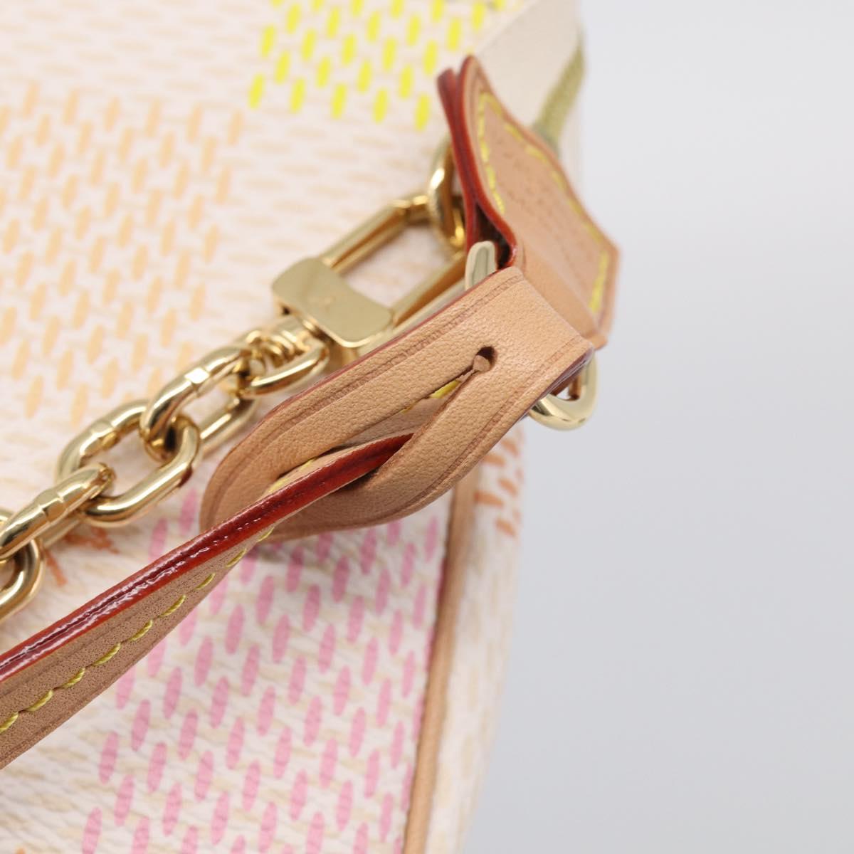 LOUIS VUITTON Damier Licious Pochette Pouch Peach N40642 LV Auth 210081SM
