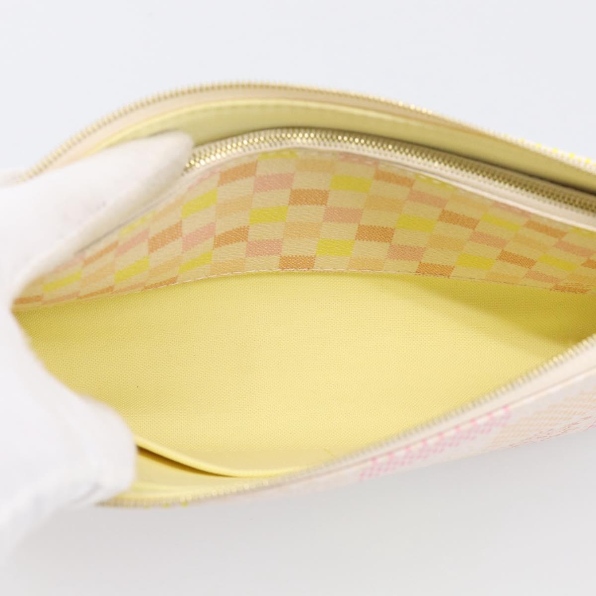 LOUIS VUITTON Damier Licious Pochette Pouch Peach N40642 LV Auth 210081SM