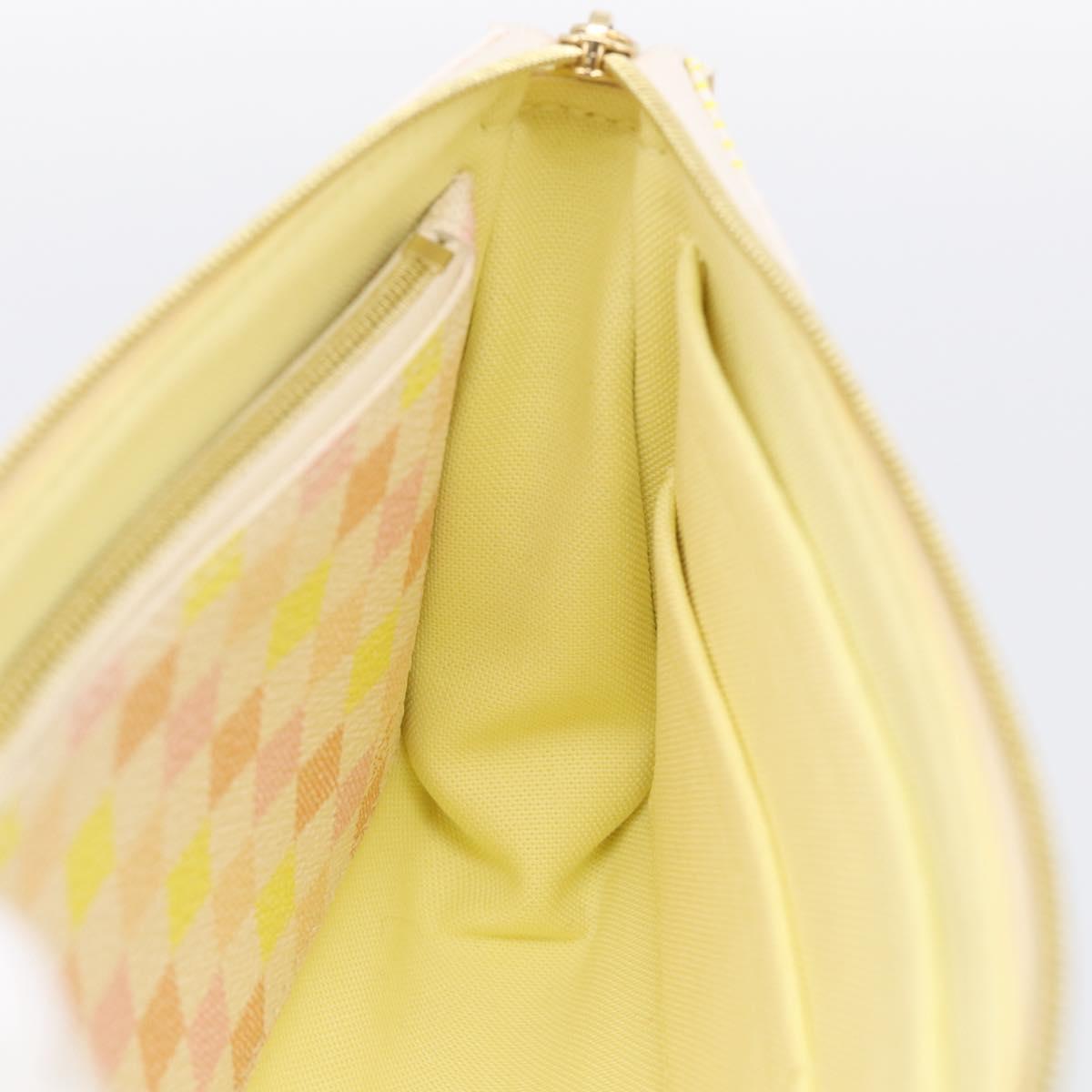 LOUIS VUITTON Damier Licious Pochette Pouch Peach N40642 LV Auth 210081SM