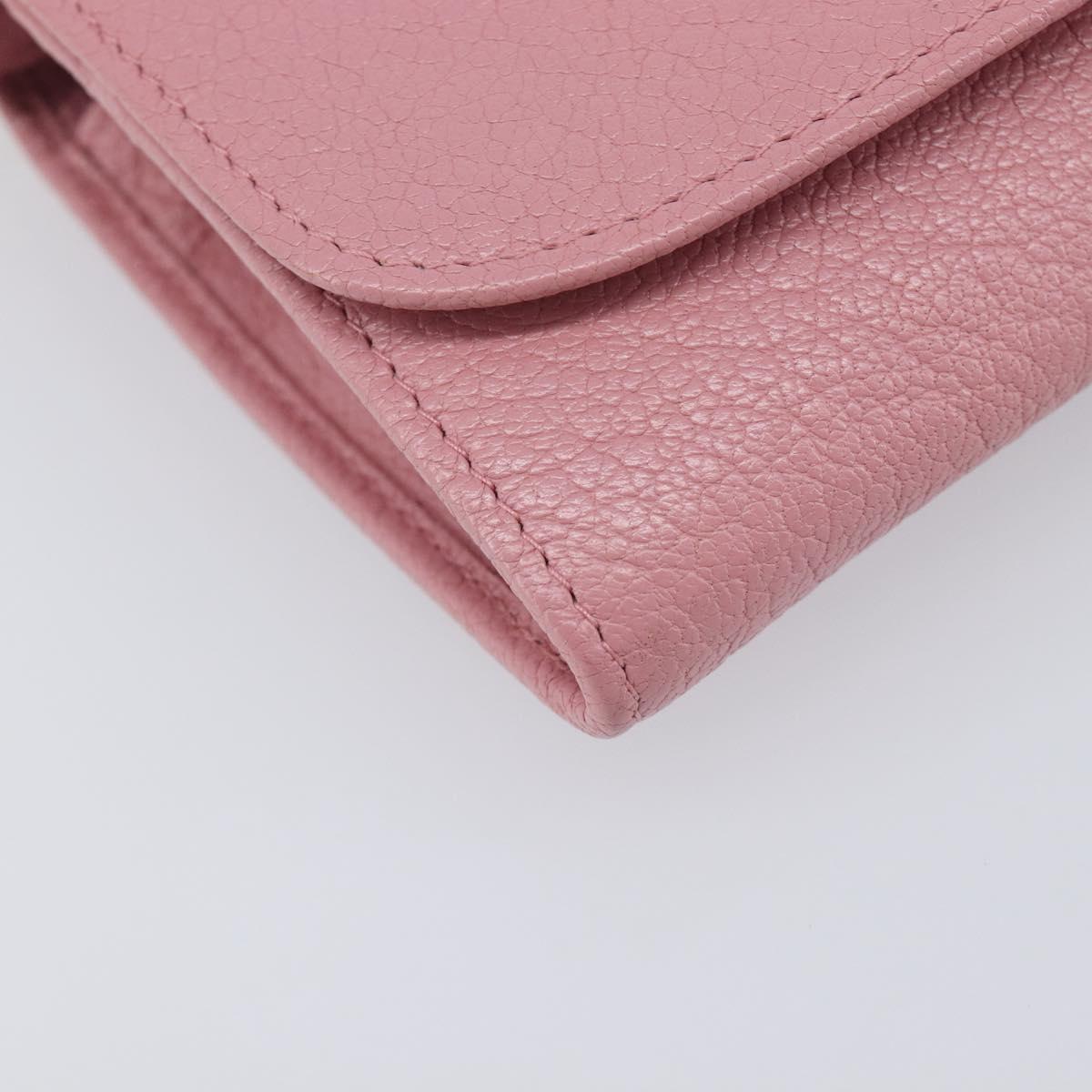 Miu Miu Chain wallet Shoulder Bag Leather Pink Gold Auth 210082V