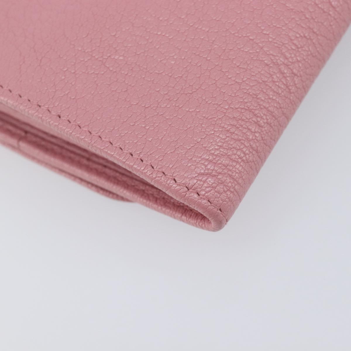 Miu Miu Chain wallet Shoulder Bag Leather Pink Gold Auth 210082V