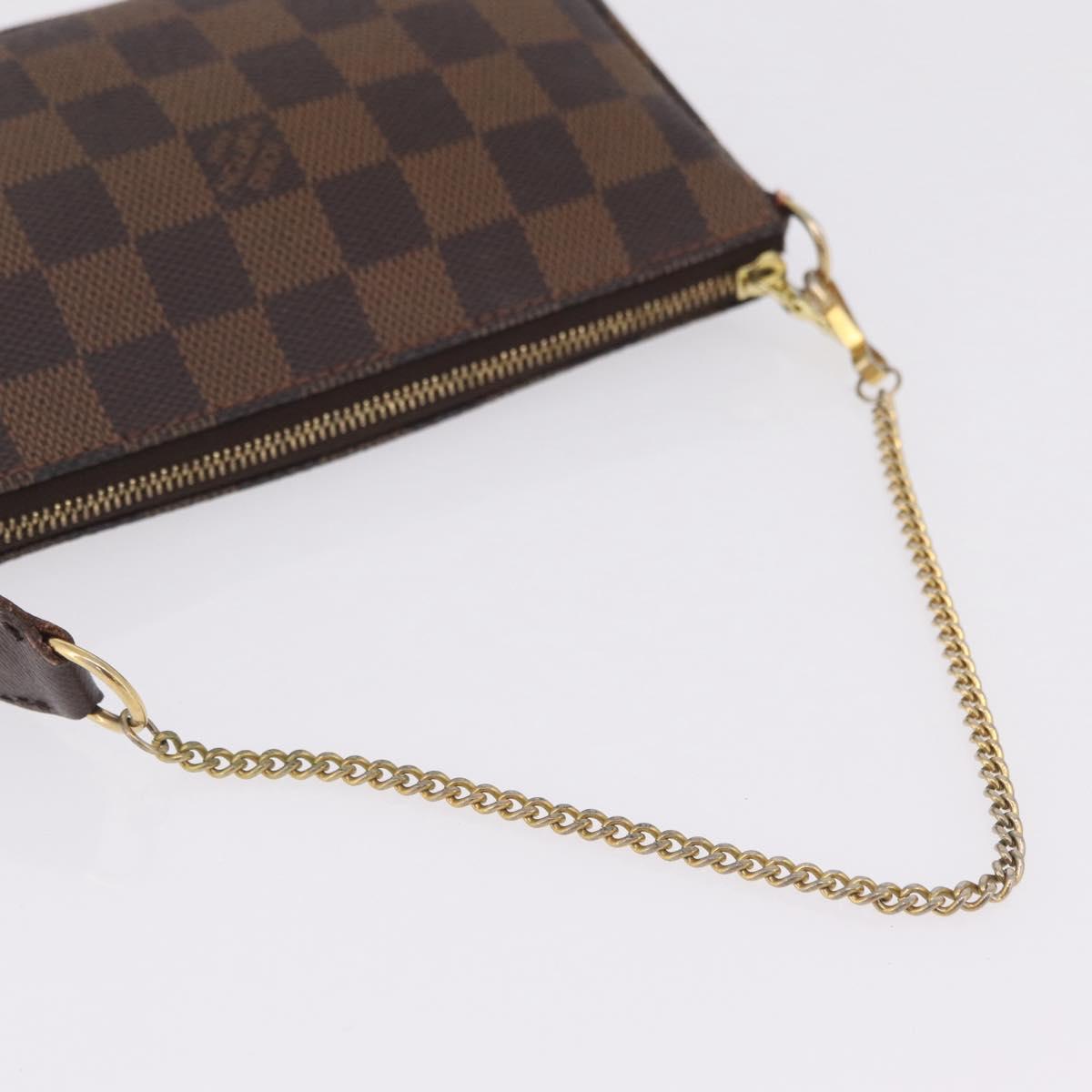 LOUIS VUITTON Damier Ebene Mini Pochette Accessory Pouch N58009 LV Auth 210083A