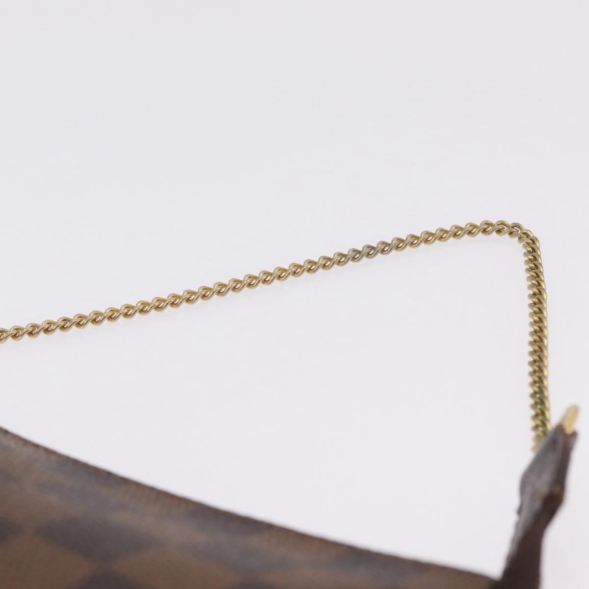LOUIS VUITTON Damier Ebene Mini Pochette Accessory Pouch N58009 LV Auth 210083A