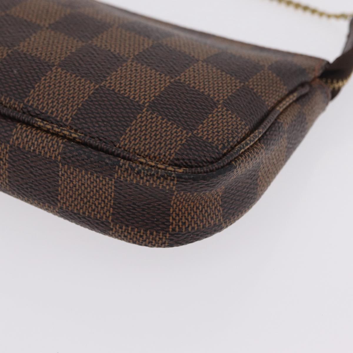 LOUIS VUITTON Damier Ebene Mini Pochette Accessory Pouch N58009 LV Auth 210083A