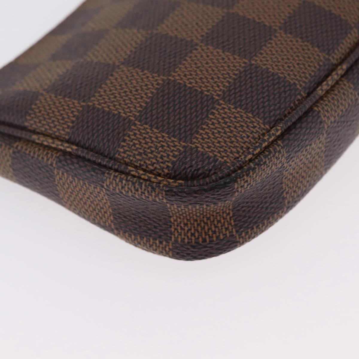 LOUIS VUITTON Damier Ebene Mini Pochette Accessory Pouch N58009 LV Auth 210083A