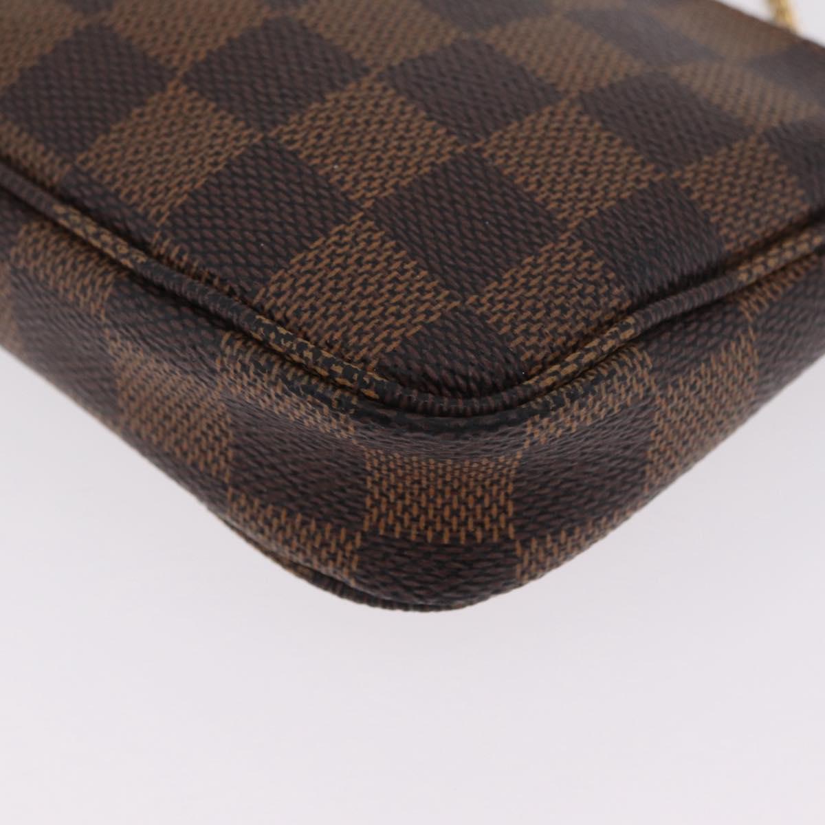 LOUIS VUITTON Damier Ebene Mini Pochette Accessory Pouch N58009 LV Auth 210083A