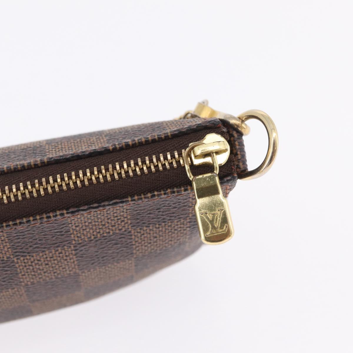 LOUIS VUITTON Damier Ebene Mini Pochette Accessory Pouch N58009 LV Auth 210083A