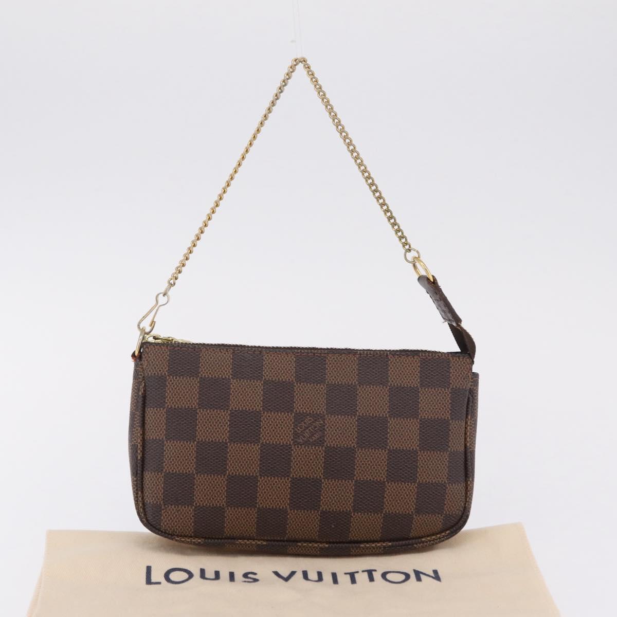 LOUIS VUITTON Damier Ebene Mini Pochette Accessory Pouch N58009 LV Auth 210083A