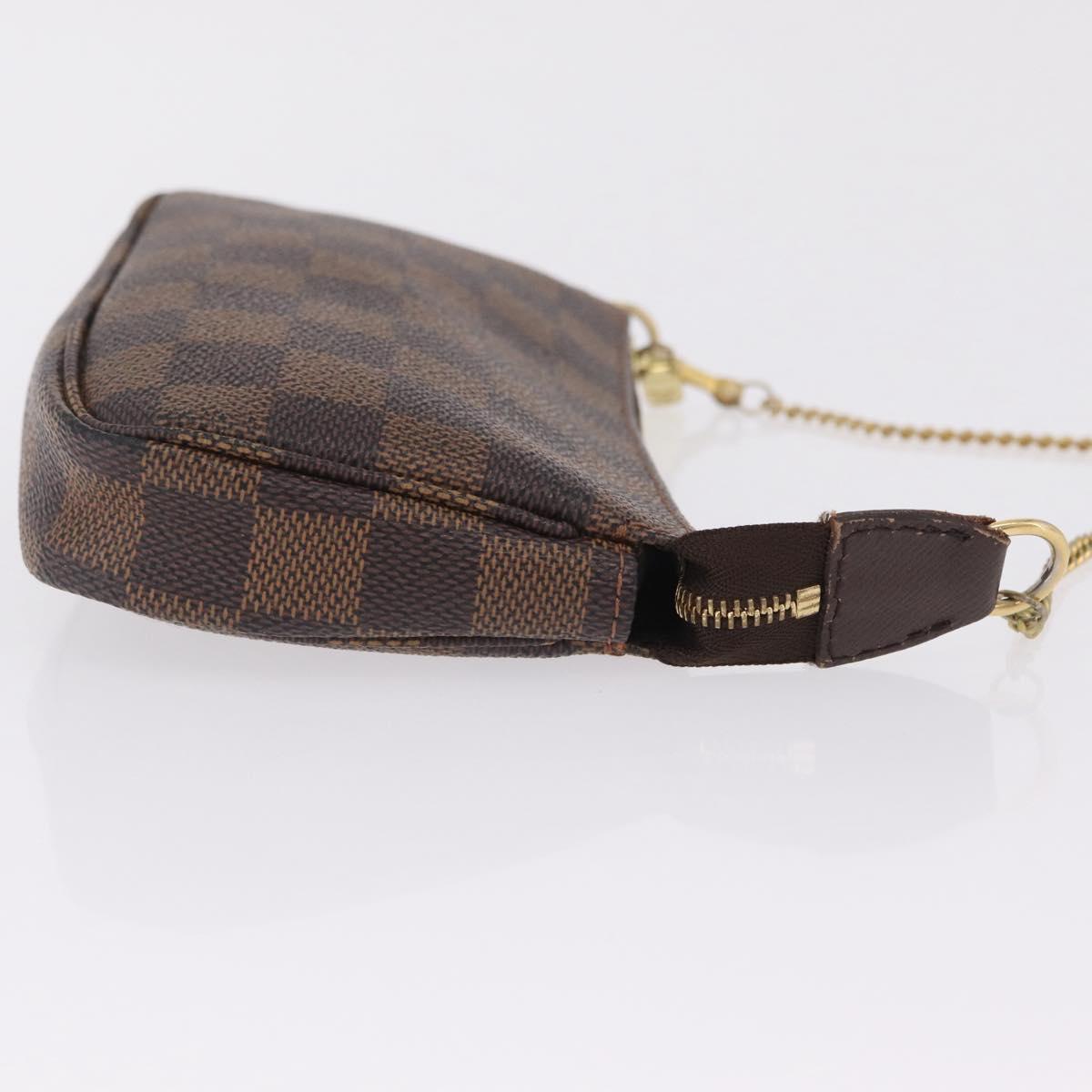 LOUIS VUITTON Damier Ebene Mini Pochette Accessory Pouch N58009 LV Auth 210083A
