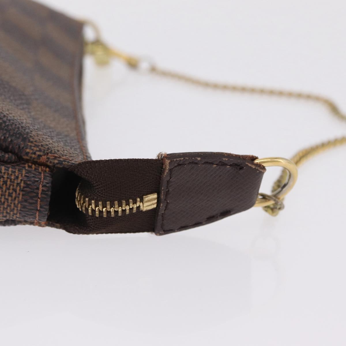 LOUIS VUITTON Damier Ebene Mini Pochette Accessory Pouch N58009 LV Auth 210083A