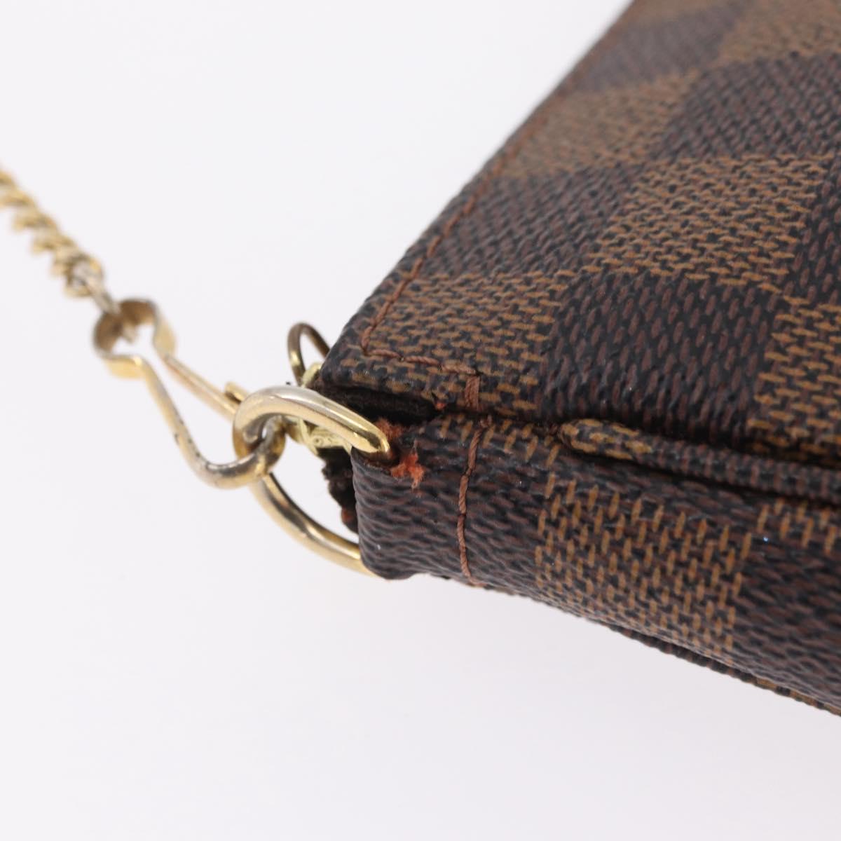 LOUIS VUITTON Damier Ebene Mini Pochette Accessory Pouch N58009 LV Auth 210083A