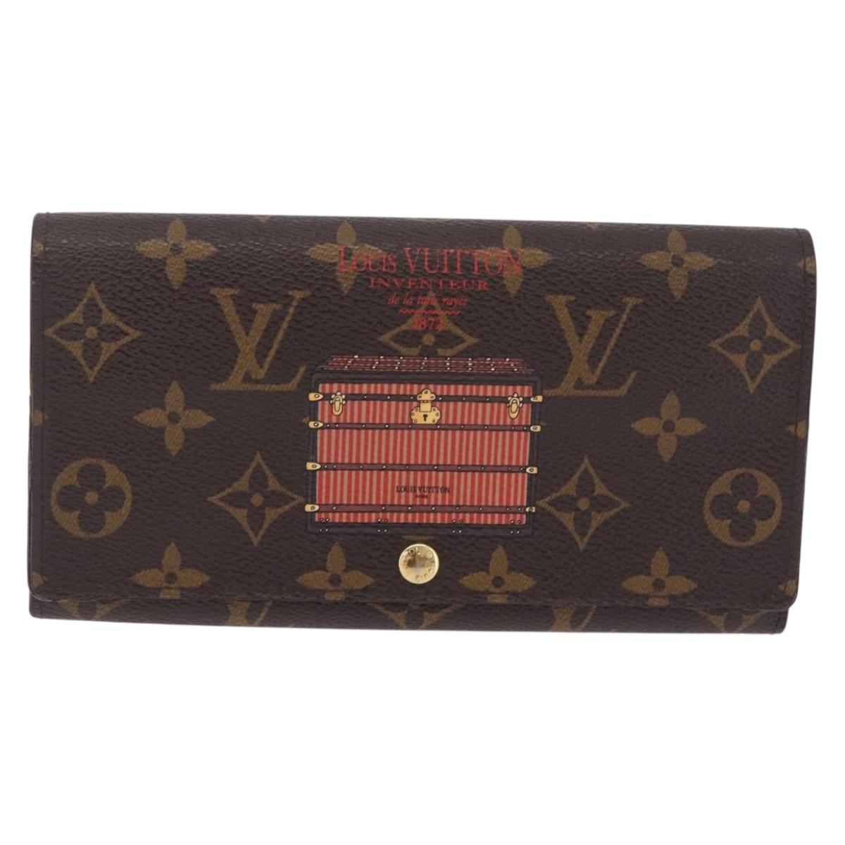 LOUIS VUITTON Monogram Trunk Portefeuille Sarah Long Wallet M60415 Auth 210084