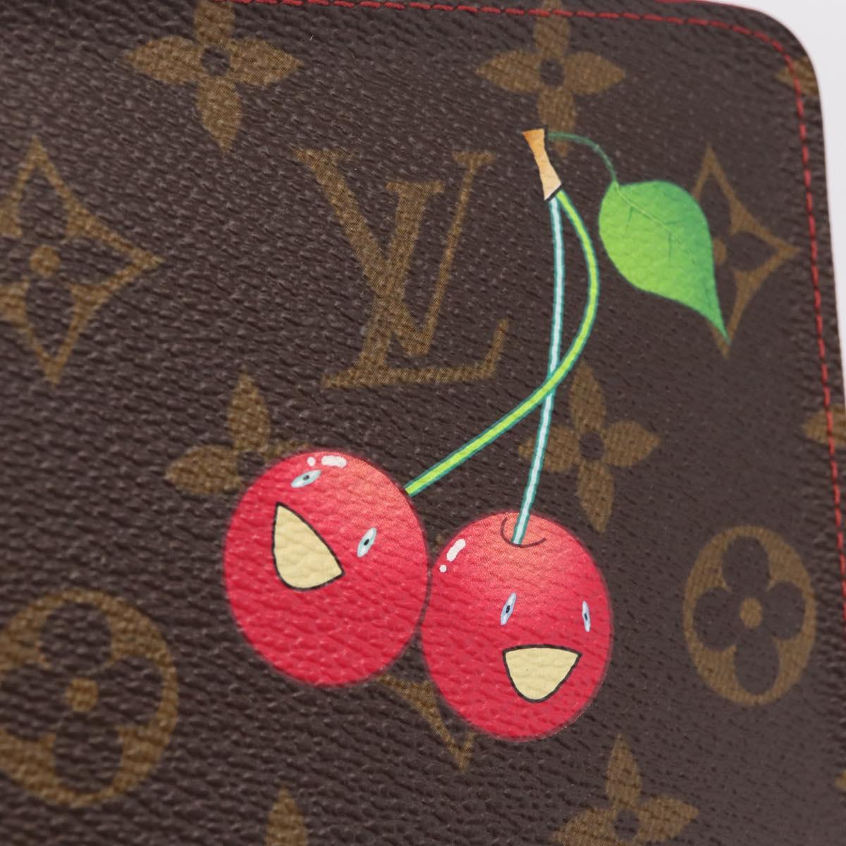 LOUIS VUITTON Monogram Cherry Porte Monnaie Zip Long Wallet M95006 Auth 210089V