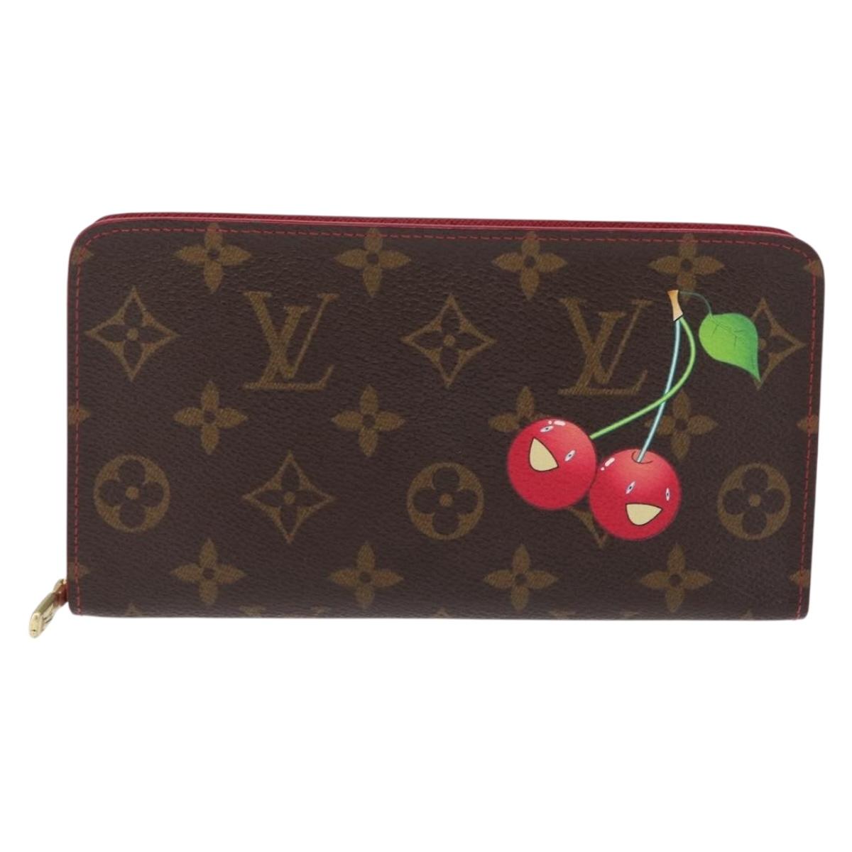 LOUIS VUITTON Monogram Cherry Porte Monnaie Zip Long Wallet M95006 Auth 210089V