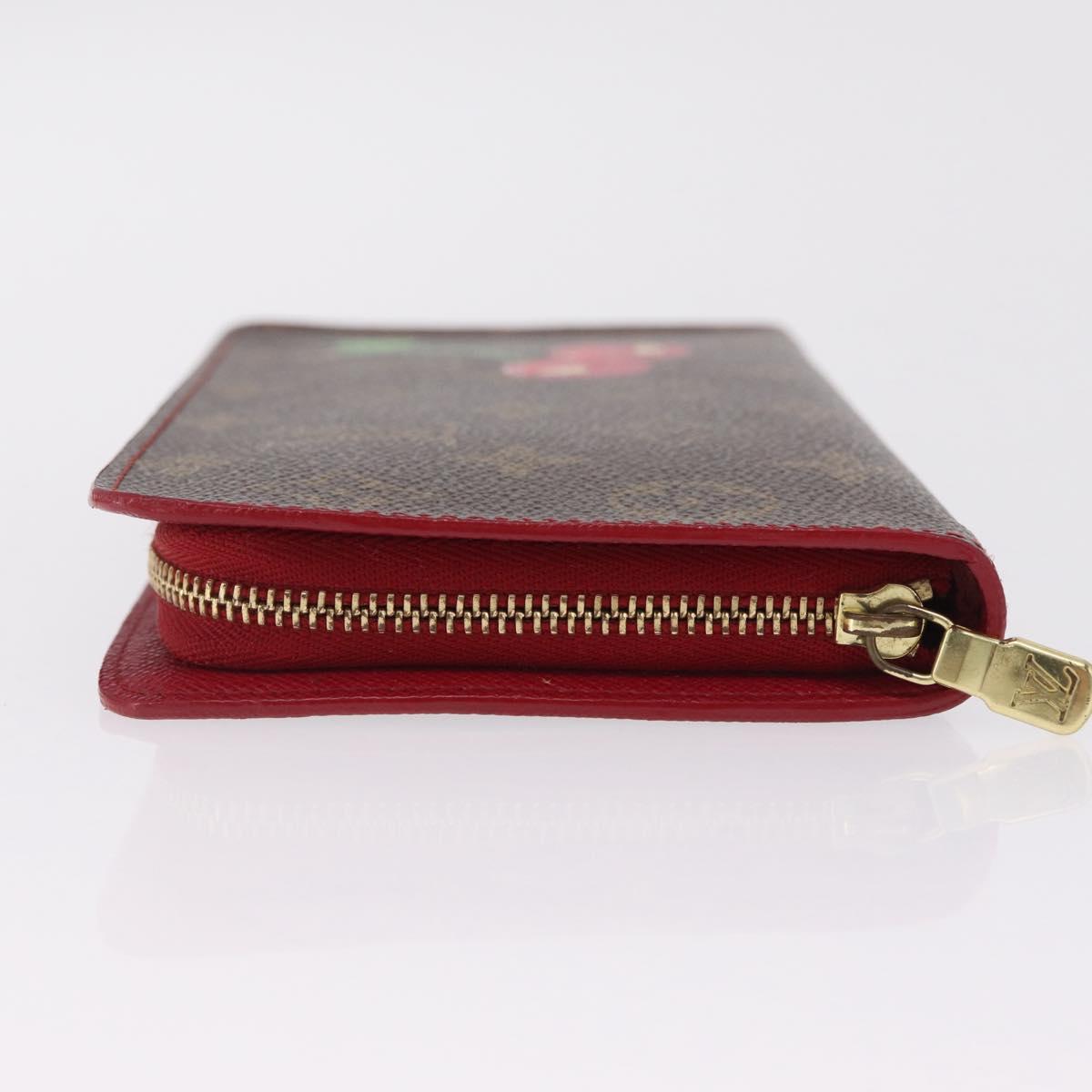 LOUIS VUITTON Monogram Cherry Porte Monnaie Zip Long Wallet M95006 Auth 210089V