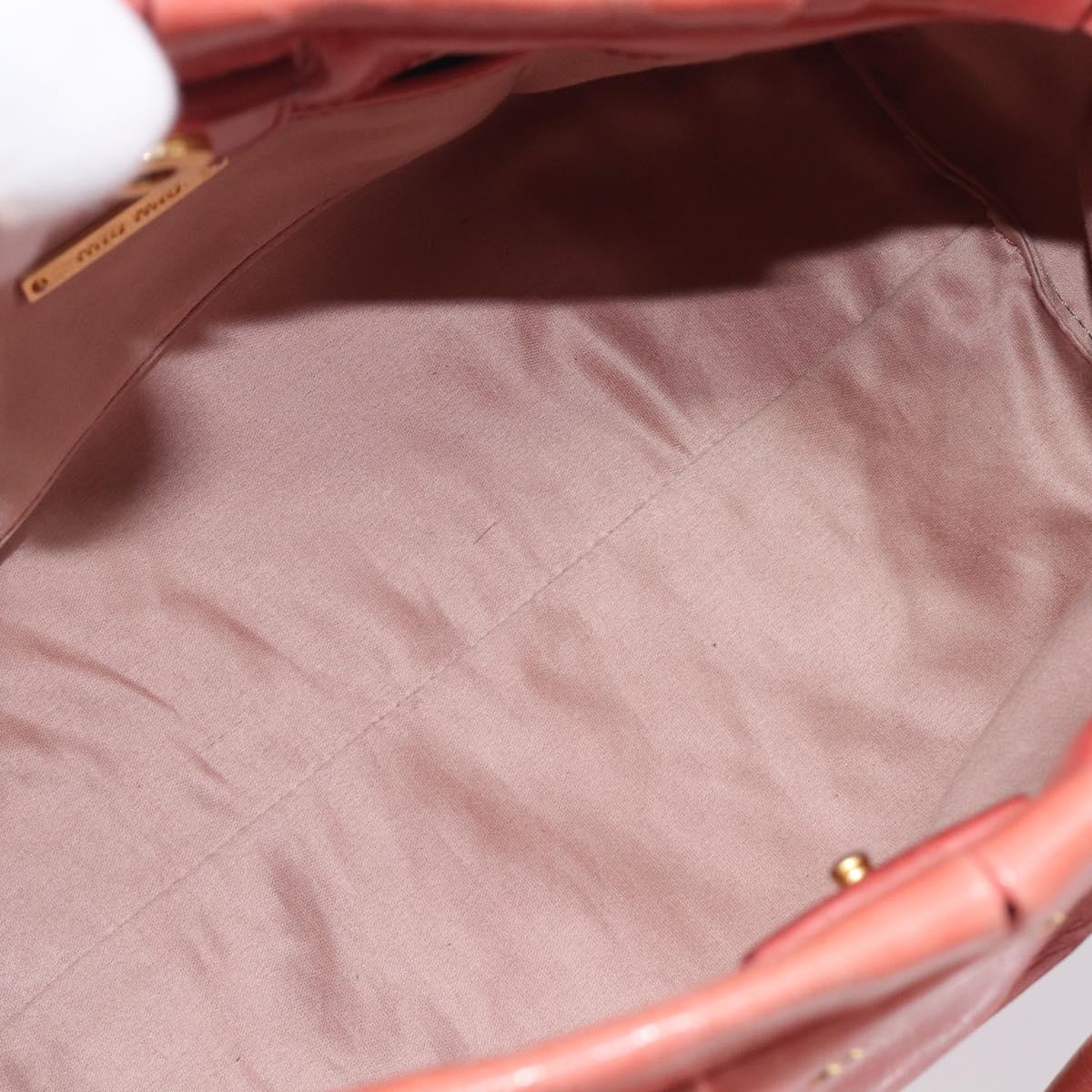Miu Miu Hand Bag Leather 2way Pink Gold Auth 210090V