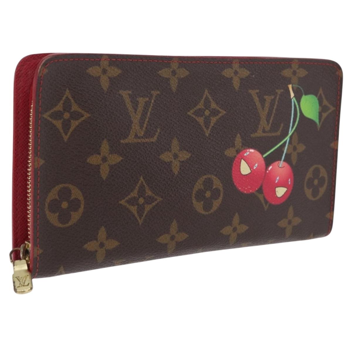 LOUIS VUITTON Monogram Cherry Porte Monnaie Zip Long Wallet M95006 Auth 210091V
