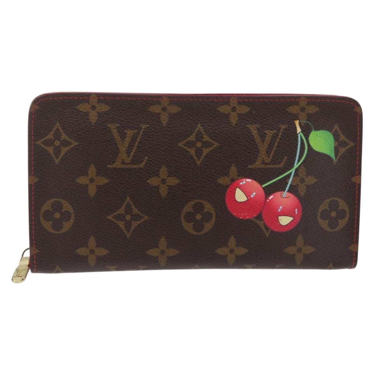 LOUIS VUITTON Monogram Cherry Porte Monnaie Zip Long Wallet M95006 Auth 210091V