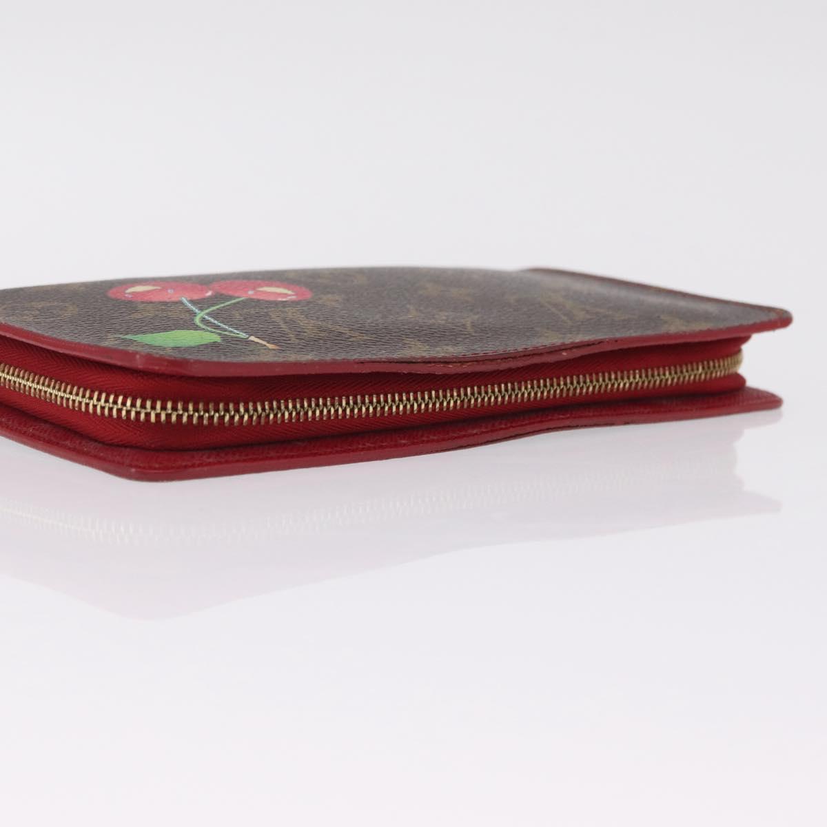 LOUIS VUITTON Monogram Cherry Porte Monnaie Zip Long Wallet M95006 Auth 210091V