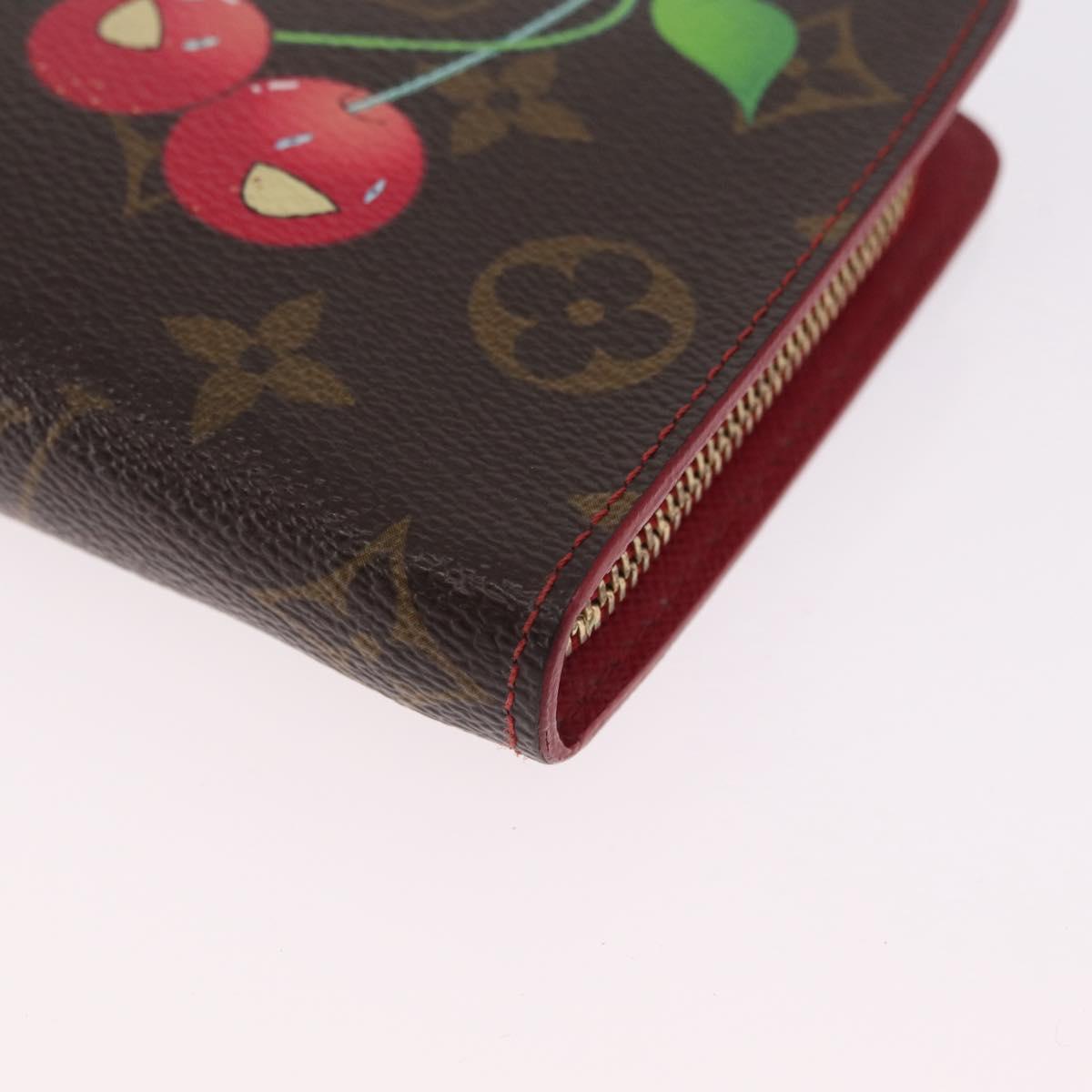 LOUIS VUITTON Monogram Cherry Porte Monnaie Zip Long Wallet M95006 Auth 210091V