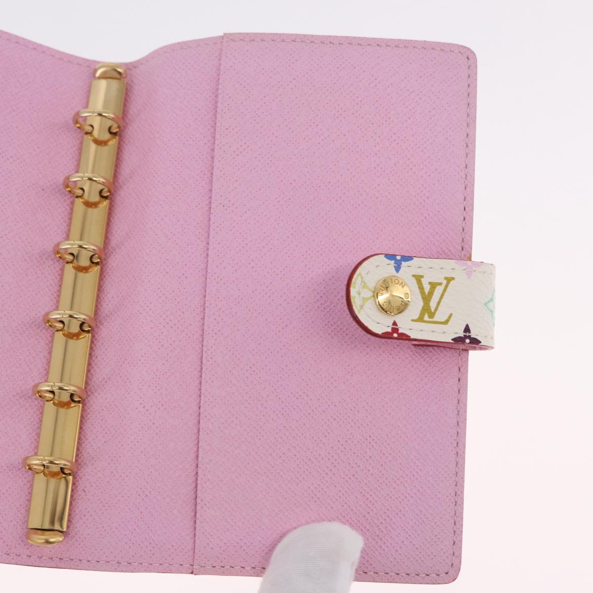 LOUIS VUITTON Monogram Multicolor Agenda PM Day White R21074 LV Auth 210095M