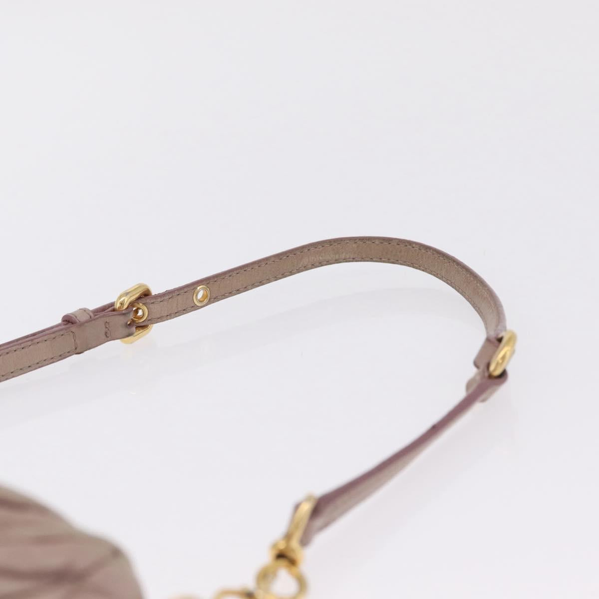 Miu Miu Matelasse Shoulder Bag Leather Pink Gold Auth 210096