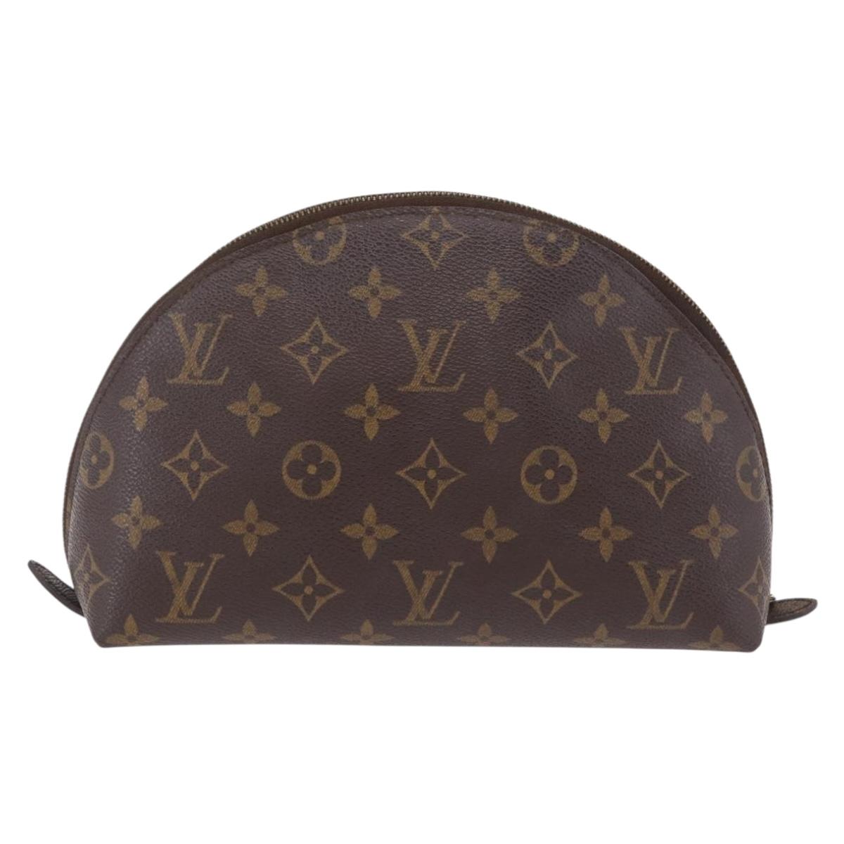 LOUIS VUITTON Monogram Trousse Demi Ronde Cosmetic Pouch M47520 LV Auth 210101