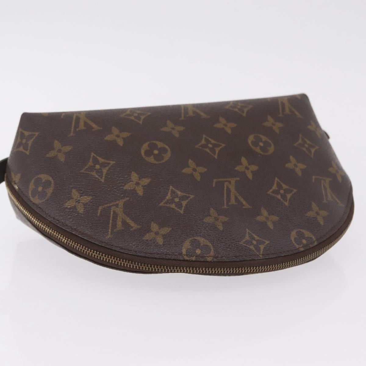 LOUIS VUITTON Monogram Trousse Demi Ronde Cosmetic Pouch M47520 LV Auth 210101