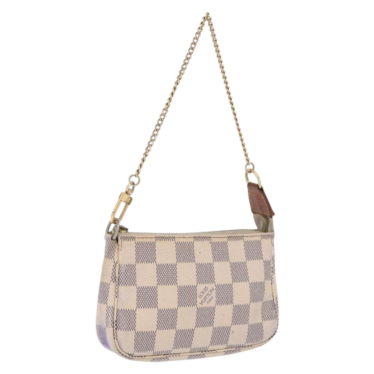LOUIS VUITTON Damier Azur Mini Pochette Accessoires Pouch N63005 LV Auth 210106