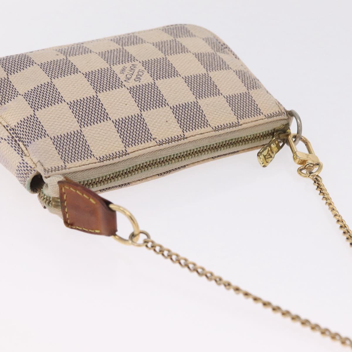 LOUIS VUITTON Damier Azur Mini Pochette Accessoires Pouch N63005 LV Auth 210106