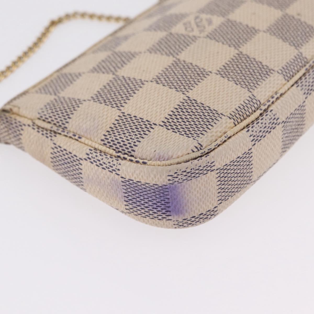 LOUIS VUITTON Damier Azur Mini Pochette Accessoires Pouch N63005 LV Auth 210106