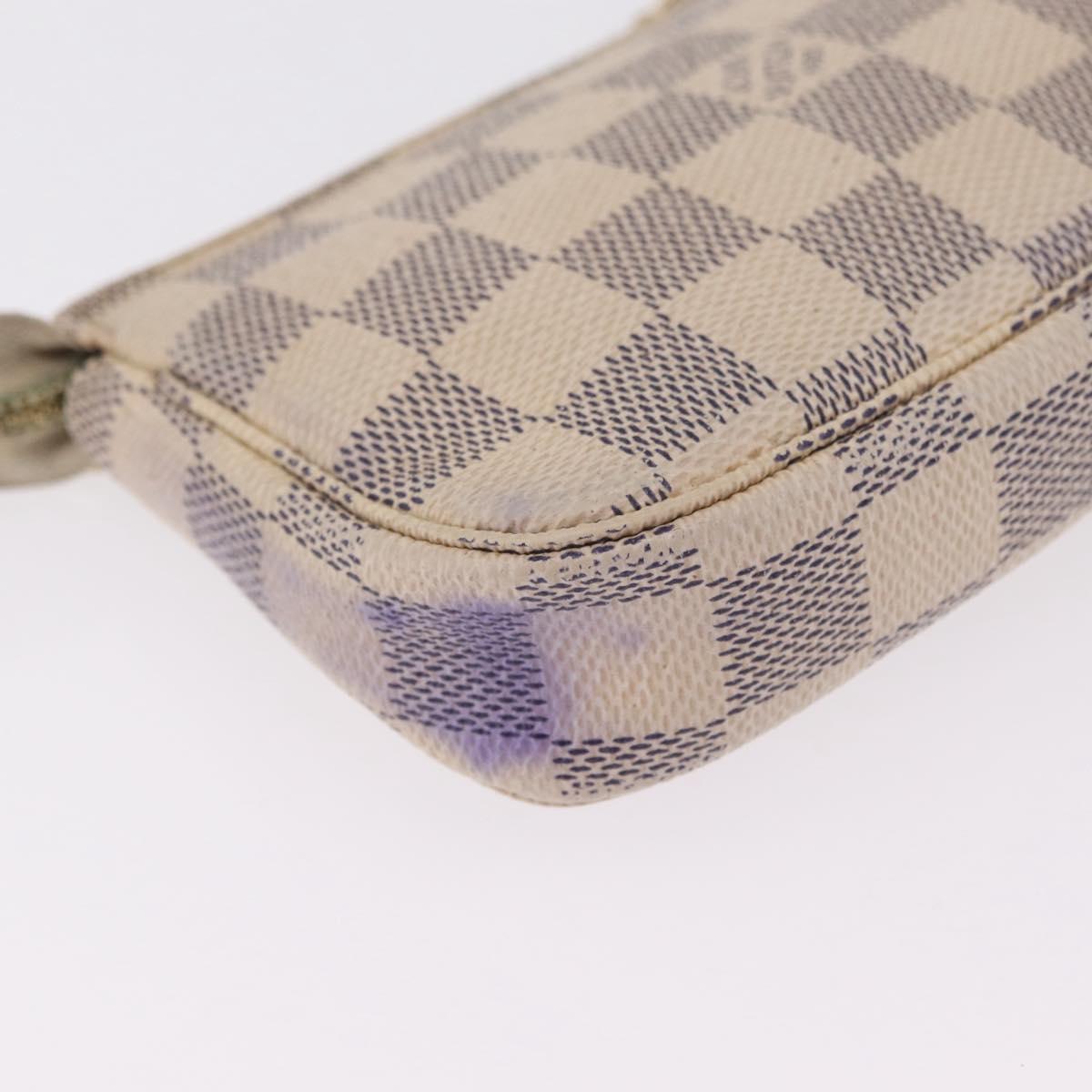 LOUIS VUITTON Damier Azur Mini Pochette Accessoires Pouch N63005 LV Auth 210106